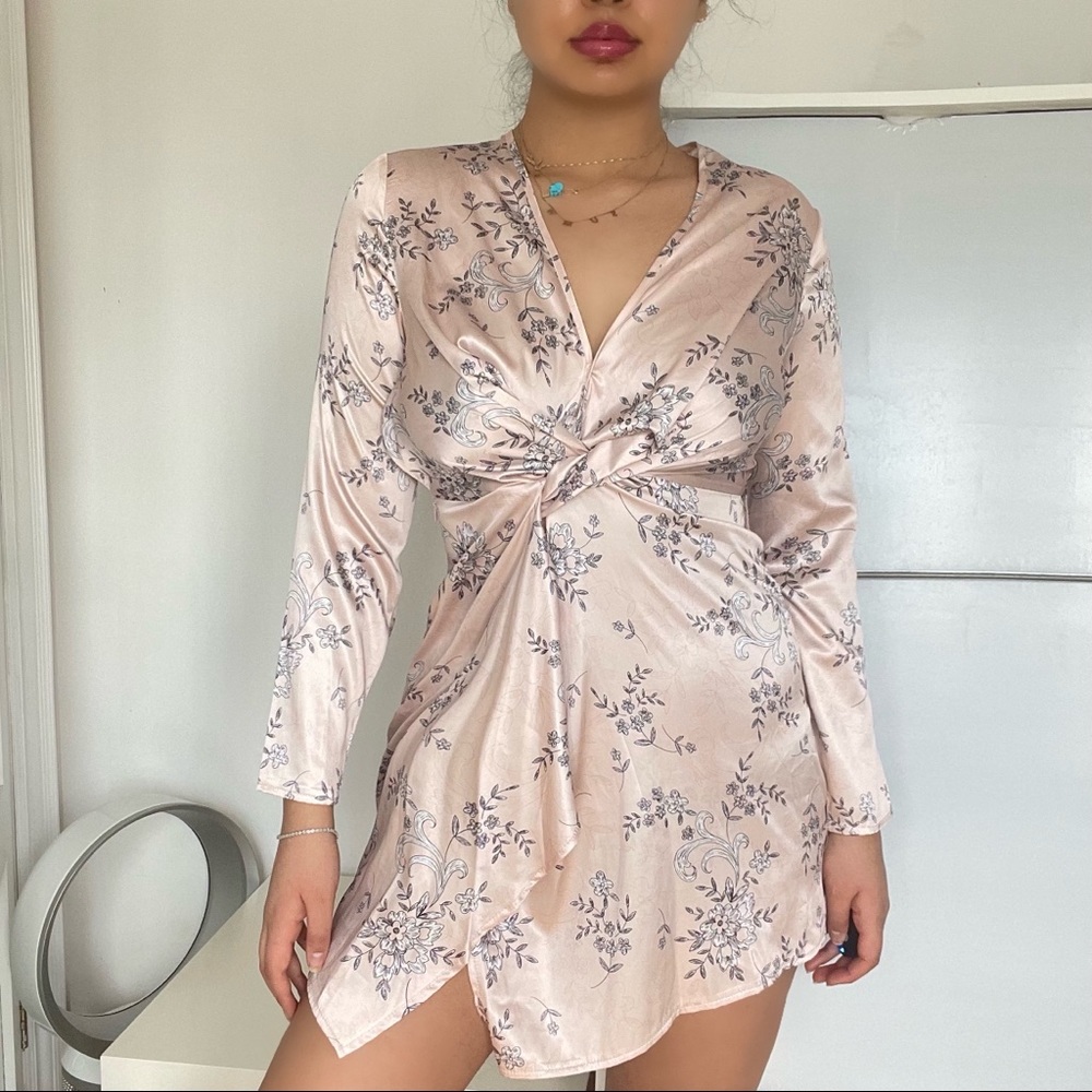 Silky floral dress